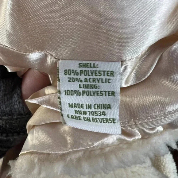 Orvis Cream Sherpa Fleece Teddy Bear Collared 3-Button Jacket Size M - Picture 8 of 9